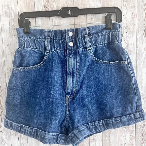 Levi’s High Mom Style Rise Paper Bag Denim Shorts - Picture 1 of 3